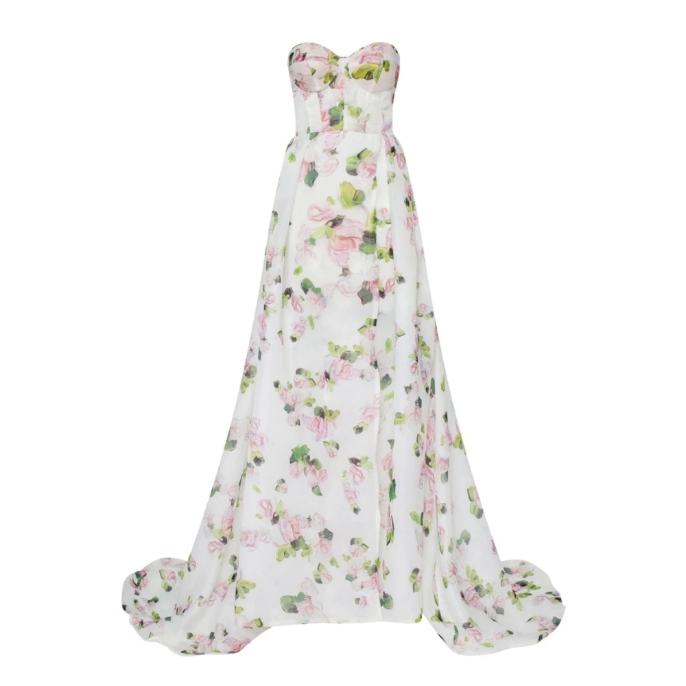 *NWT Brand NEW! Apple Blossom Floral Strapless Gown* - Picture 2 of 12